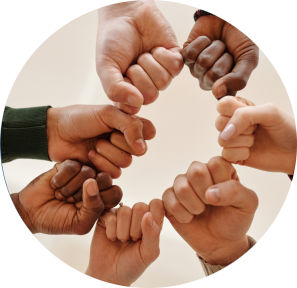 hands together in a circle